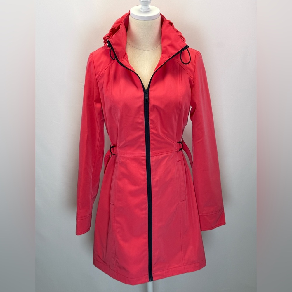 Westport Women's Pink Long Hooded Rain Coat‎